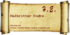 Halbritter Endre névjegykártya