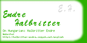 endre halbritter business card